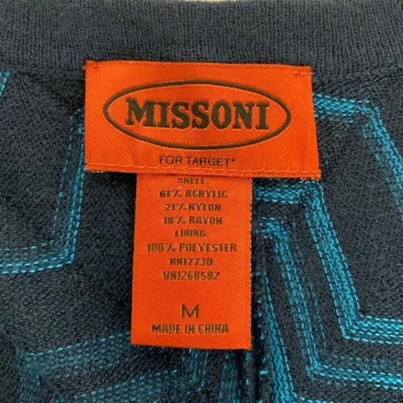 Missoni For Target 2011 Womens Maxi Dress Size Medium Blue Chevron Knit V Neck - Picture 6 of 7